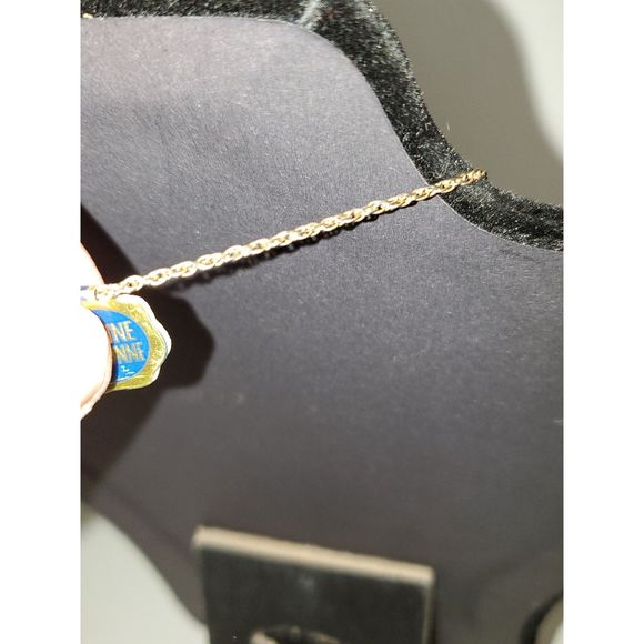 A Genuine Cloisonne Fish Pendant Necklace Tropical Costume Jewelry Gold Tone - Picture 8 of 11